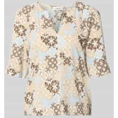 relaxed fit blouse met korte mouwen van viscosemix