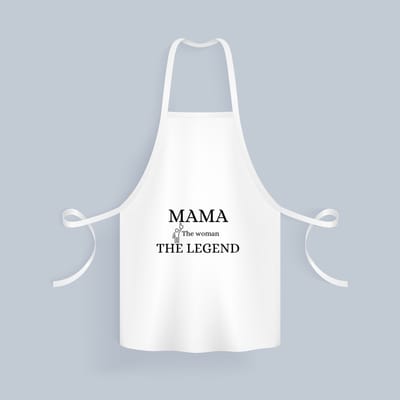 Akyol - mama the woman the legend Keukenschort - Mama - moeder - moederdag - cadeau - verjaardag - geschenk - 82 bij 71 cm