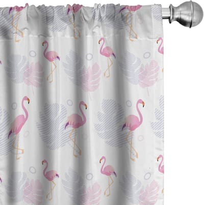 ABAKUHAUS – Hawaii-gordijnen – 2x75x245 cm – microvezel, halfdonkerend, pastelwit