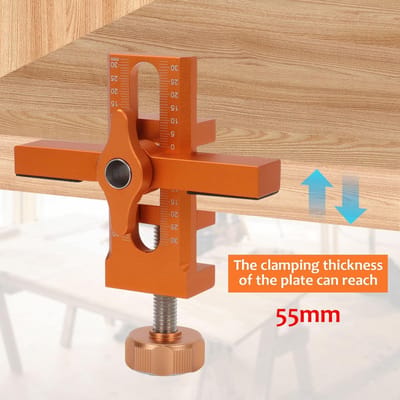 Dailygoods- Montage-positionering Verstelbaar - Hulp voor Kastdeuren - Boorpuntenset 6/8/10 mm - Aluminiumlegering - Hoogte 110-145 mm - Eenvoudig te Bedienen - Deurenpositionering