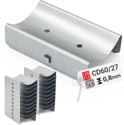 LUN FIX - Lengteschroeven - 25x95x60 mm - 50 stuks - Gegalvaniseerd staalplaat - Veiligheidsvleugel