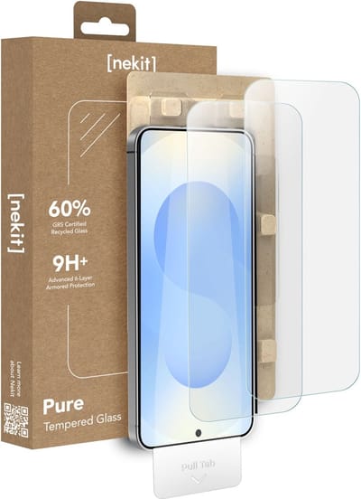 NEKIT Pure - Duo Pack Tempered Glass Geschikt voor Samsung Galaxy S25 Plus - 9H+ Gehard - GRS Gerecycled Glas - Screen Protector met Installatiebox - Case Friendly