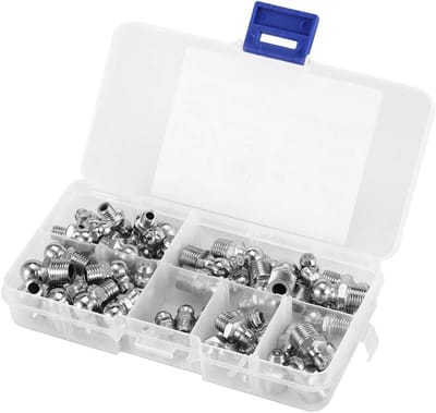 Assortiment Smeernippels M6 M8 M10 Vernikkeld IJzer Vetkoppelingen 45stuks