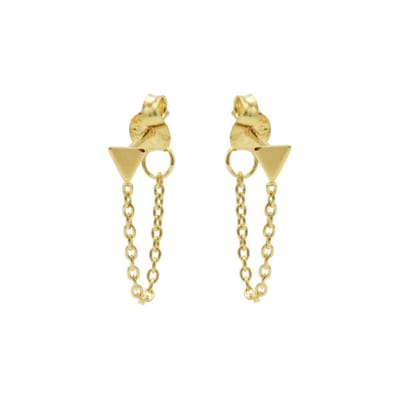 Karma oorbel Chain Triangle goud M1415