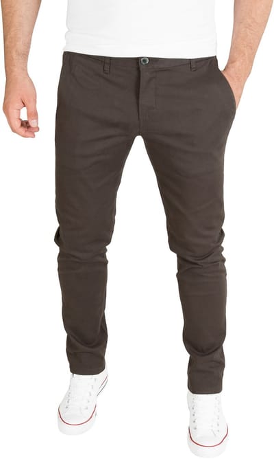 WOTEGA Heren Chinobroek Adriano – Slim Fit – Katoen Stretch – Grijs – 5-pocket