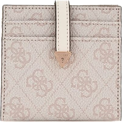 GUESS Kaarthoes Laurel SLG Tab Card Case Dove Logo Crème