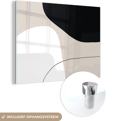 MuchoWow® Glasschilderij 120x90 cm - Schilderij acrylglas - Vormen - Abstract - Design - Foto op glas - Schilderijen