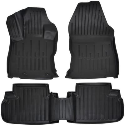 Tapis de sol 3D - SCOUTT - Subaru Forester - Caoutchouc Premium - Résistant à l'eau - Sur mesure noir