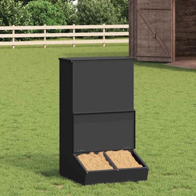 vidaXL - Varkensvoeder - Zwart - 55 - x - 51 - x - 91,5 - cm - 20 - kg - Koudgewalst - Staal