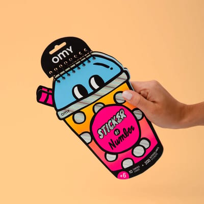 OMY - Sticker by Number - Bubble Tea - stickerboek - sticker op nummer - Activiteitenboek - 6+ jaar