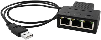Dailygoody - RJ45 Netwerk Splitter - Ethernet Adapter - Hoge Snelheid 100 Mbps - 1 naar 3 - Compatibel met Cat5/6/7/8 - Voor Computer en Router