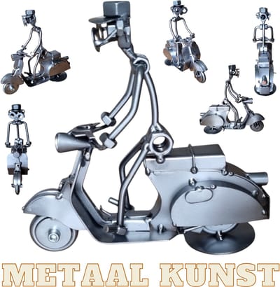 Scooter-metaal kunst-metaal beeld-vespa-motor-het best cadeau-uniek-verjaardag-sinterklas gift-geschenk