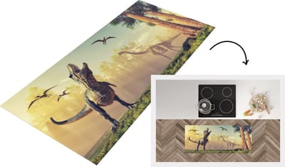 Keukenloper - Loper keuken - Kinderkamer - Dinosaurus - Boom - 120x50 cm - Keukenloper vinyl