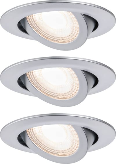 Paulmann LED-inbouwspot - set van 3 -chroom mat -zwenkbaar - 3-traps dimbaar - 3000K
