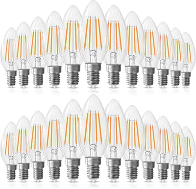 Kandelaar Lampen - Kaarslampen LED - Sfeerverlichting Creëren - Soepel Dimbaar - 24 Stuks - Zacht Wit