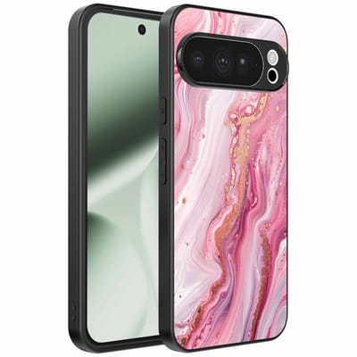 Geschikt voor Google Pixel 10 Pro XL Telefoonhoesje met marmer opdruk - TPU backcover case marble design - Roze - Smartphonica geschikt voor Google Pixel 10 Pro XL