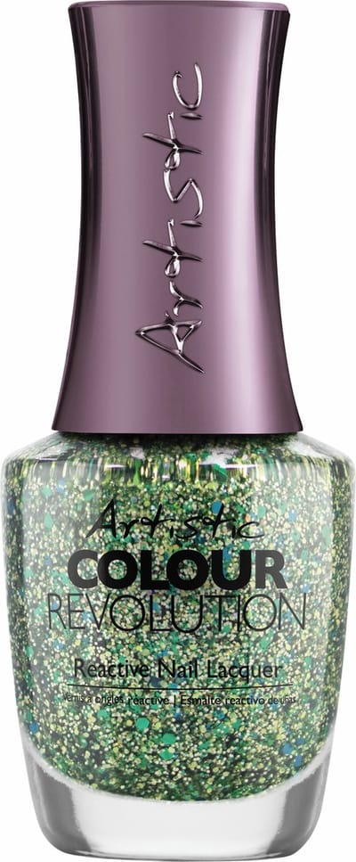 Artistic Nail Design Colour Revolution ' Greed ' ( Transparant Groen met Grove Glitter )
