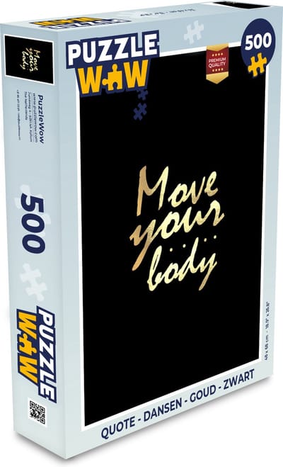 Puzzel Quote - Dansen - Goud - Zwart - Legpuzzel - Puzzel 500 stukjes