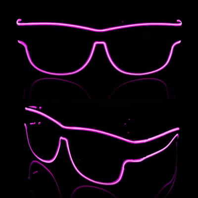 LED-Bril, Oplichtende Bril, Draadloze Neon Rave-Bril, Knipperende LED-Zonnebrilkostuums, Knipperende LED-Bril, LED-Bril, Feestbril, Feest-LED-Bril Voor Feest, Edm, Halloween (Roze)