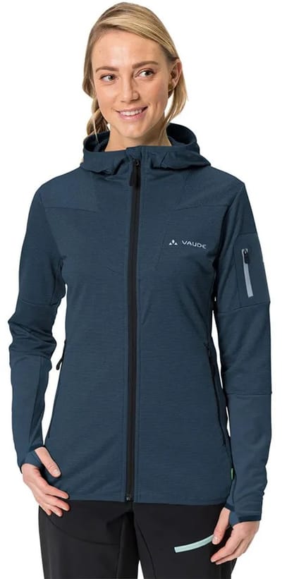 Vaude Monviso Ii Fleece Met Kap Blauw 40 Vrouw