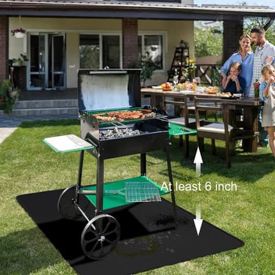 Candala Vuurvaste onderlegger, 100 x 150 cm, glasvezel-siliconen hittebeschermingsmat, vloerbeschermingsmat, vloerbeschermingsmat, vonkenbeschermingsplaat, grilltapijt, voor barbecue, kachels, bodem,