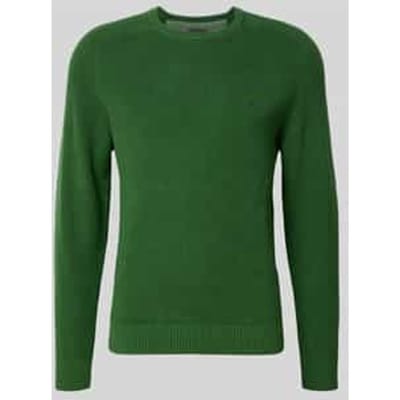 Fynch-Hatton Trui O-Neck Structure Supersoft Cotton Dark Leaf / male
