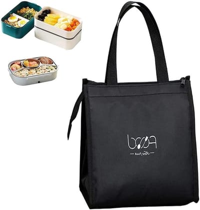 Vouwbare Koeltas voor Lunch, Picknick en Werk, Geïsoleerde Tas met Drie Lagen Dikke Stof, Ideaal voor Eten en Drankjes, Zwart