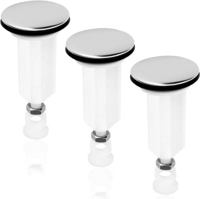 Afvoerstop Set - Wastafelkraan Stopper - Water Dicht Houden - In Hoogte Verstelbaar - Universeel 35mm - Chroom