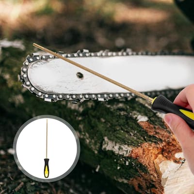 Kettingzaag Vijl - Houtsnijwerk Gereedschap - Scherp Houden - Ergonomische Grip - 27.5cm Lengte - Meerkleurig