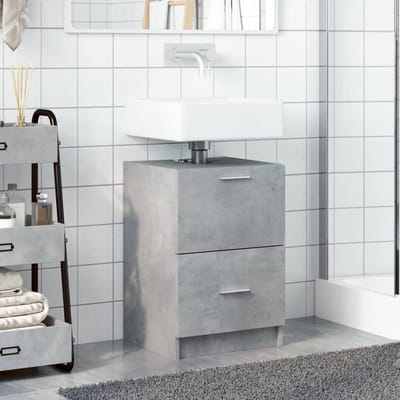 vidaXL - Wastafelkast - 40x37x59 - cm - bewerkt - hout - betongrijs
