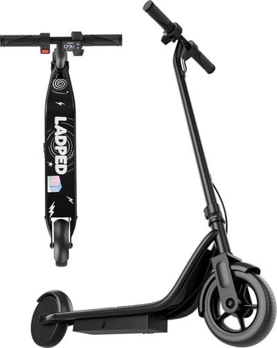 LADPED LP65 Elektrische Kinderstep – 250W Motor, Tot 14 km/u, 16 km Actieradius, 3 Snelheidsstanden, 6,5 Inch Massieve Banden, Veilig en Opvouwbaar-Zwart