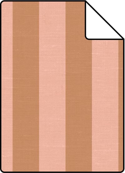 Proefstaal ESTAhome behang linnen-look strepen roze, bruin en beige - 26.5 x 21 cm - 132252-S