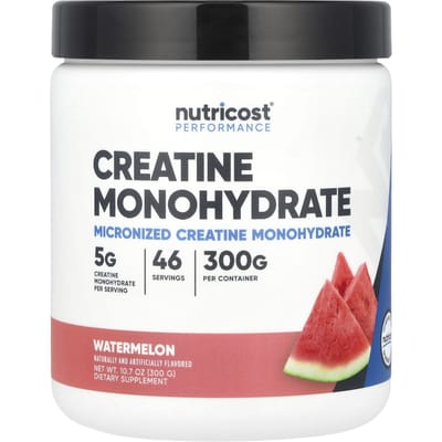 Nutricost, Athletic Performance, Creatine Monohydraat, Watermeloen, 295 gram (300 g)