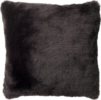 Dutch Decor ZAYA - Kussenhoes 45x45 cm - bontlook - effen kleur - Raven - zwart - met rits - zonder binnenkussen