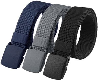 Dailygoods- Werkriemen Heren - 3 Stuks Nylon - Verstelbare Riem - Kunststof Gesp - Antislip - Duurzaam en Slijtvast - Stofriem