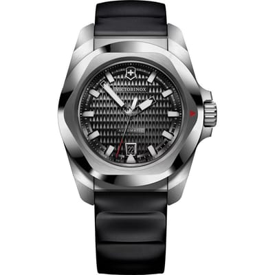 VICTORINOX Automatisch Analoog Waterdicht Automatisch Zwart Zwart Rubber Roestvrijstalen Kast Verwisselbaar Merk Cadeau I.N.O.X. Herenhorloge, Opwinden, gray
