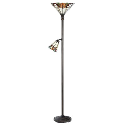 Lumilamp Tiffany Vloerlamp Ø 30x178 cm Beige Rood Metaal