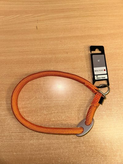 Wolters K2 slip halsband nylon 45cm x 13mm neon oranje