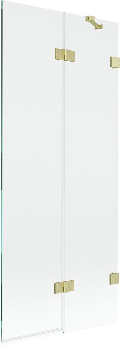 Mexen Lunar badscherm 2-delig rechts 80 x 150 , transparant, goud geborsteld - 897-080-100-55-00-P