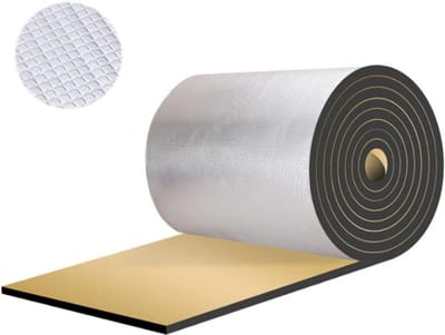 Geluidsisolatie Mat - Geluidsdemper Schuim - Auto Geluid Dempen - Waterdicht Aluminium Oppervlak - 10 mm Dikte - Zilver