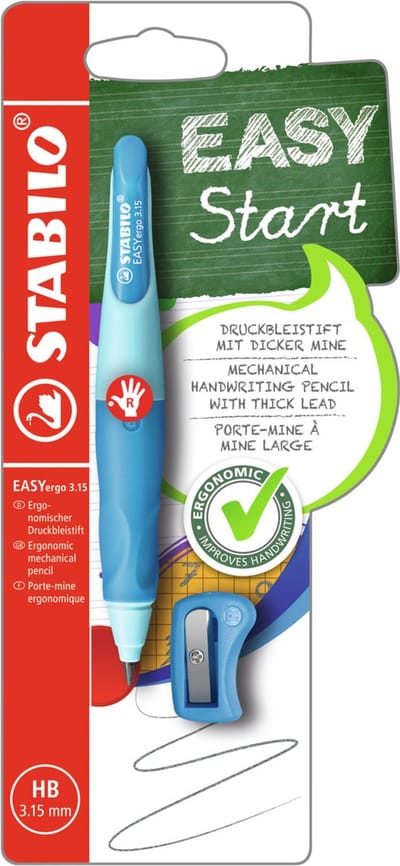 5 x STABILO EASYergo 3.15mm - Vulpotlood - Rechtshandig - Blauw/Donker Blauw -