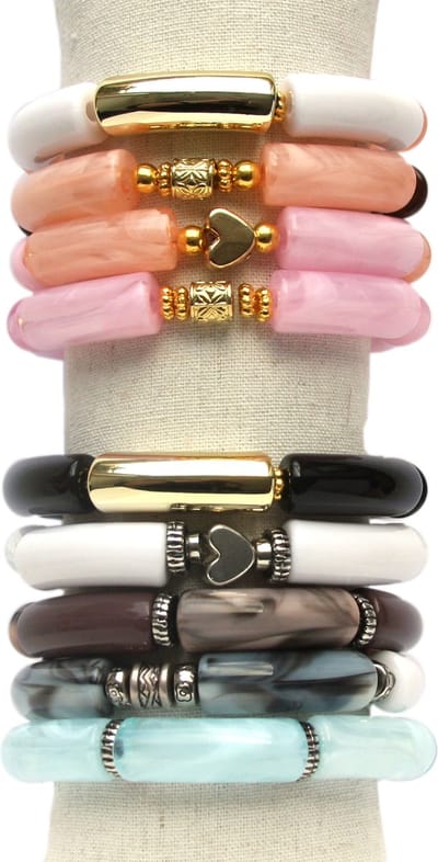 Principessa Tube Armbandenpakket – Multicolor – 129 kralen – Polymeer klei – 6mm kralen – Rol elastiek