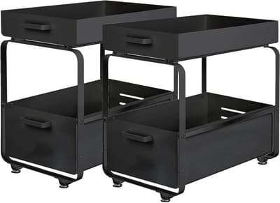 Uittrekbare Opbergmand - Lade Organizer - Keuken Opbergen - Soepel Schuifmechanisme - 40 x 25.5 cm - Zwart