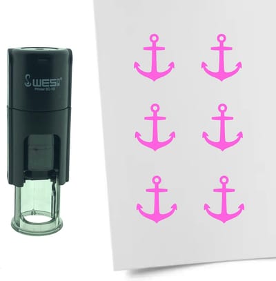 CombiCraft Stempel Anker 10mm rond - roze inkt