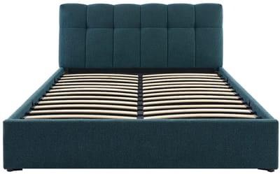 Vente-unique Bed met opbergruimte stof groenblauw 160 x 200