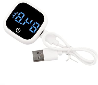 Digitale oplaadbare aquarium thermometer aan voor nauwkeurige temperatuurbewaking geschikt voor aquarium voor schildpadreptielen (℃ wit)