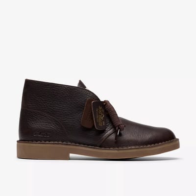 CLARKS Desert Bt Evo. Heren Veterschoenen - Dark Brown Lea