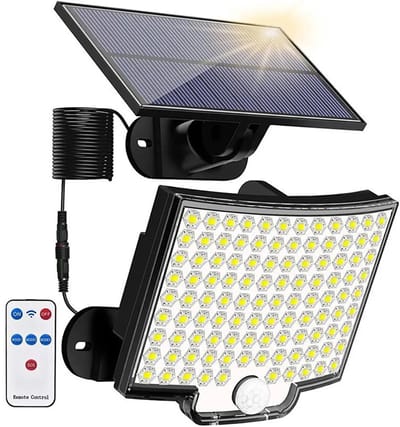 Tuinlamp op zonne-energie - buitenlamp met bewegingssensor - buitenlamp - Waterdichte wandlamp op zonne-energie - Buitenlamp op zonne-energie - Zwart - ABS