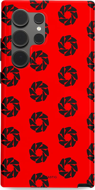 Casetastic hoesje geschikt voor Samsung Galaxy S24 Ultra - Dubbellaagse bescherming - Zwarte Sterren op Rood - Fashion Case - Rood Zwart