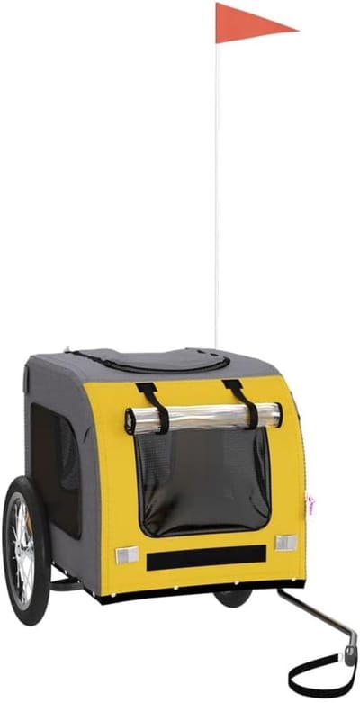 Hondenfietskar - Hondenkar Buggy - Veilig Vervoer - Waterafstotend Oxford - 63.5 x 124.5 cm - Geel
